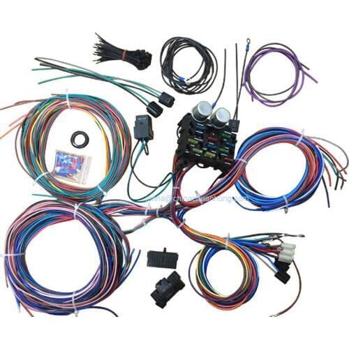 1 PC 12 Circuit Street Hot Rat Rod Custom Universal Color Wiring Harness kits XL wire labeling every 5 inch free shipping