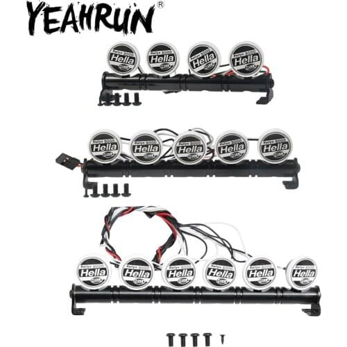 YEAHRUN 4/5/6 Leds Metal Roof Lamp Light Bar for Axial SCX10 II Wraith TRAXXAS TRX-4 1/10 RC Climbing Car Truck Model Parts