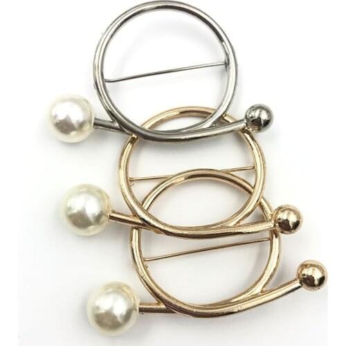 Metal Slider Tri Glide Adjuster Buckles Round Ring with Imitation Pearl for Bag Shoes Belt DIY LeatherPart Accessories 50pcs