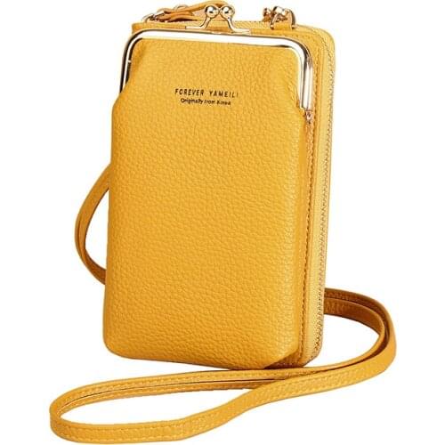Fashion Small Crossbody Bags Women Mini PU Leather Shoulder Messenger Bag For Girls Yellow Bolsas Ladies Phone Purse Zipper Flap