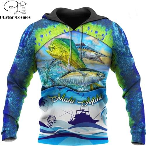 Mahi Mahi Fishing 3D All Over Printed Mens Autumn Hoodie Sweatshirt Unisex Streetwear Casual Zip Jacket Pullover KJ601