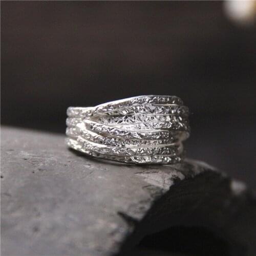 Retro Thai Silver Chiang Mai Handmade Silver Handicrafts In S925 Sterling Silver Male And Female Ring
