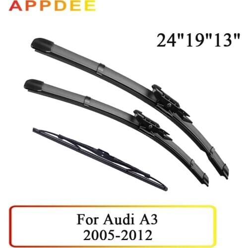 APPDEE Wiper Front & Rear Wiper Blades Set For Audi A3 8P 2005-2012 Windshield Windscreen 24"+19"+13"