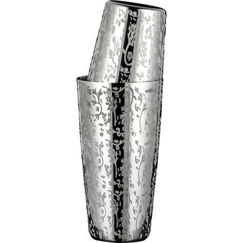 Unweighted Boston Cocktail Shaker Bar Shaker With Etched Pattern Bar Cocktail Shaker Tin Set - 800ml & 500ml