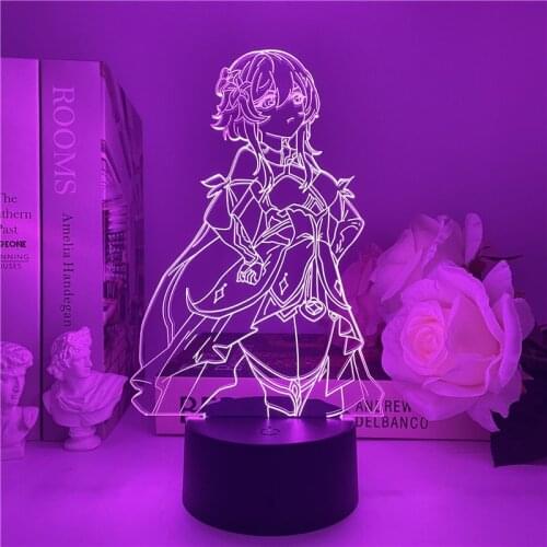 Genshin Impact Lumine night light Hot Game Light for Bedroom Decor LED Acrylic Light Atmosphere Bedside Night Lamps Kids Gift