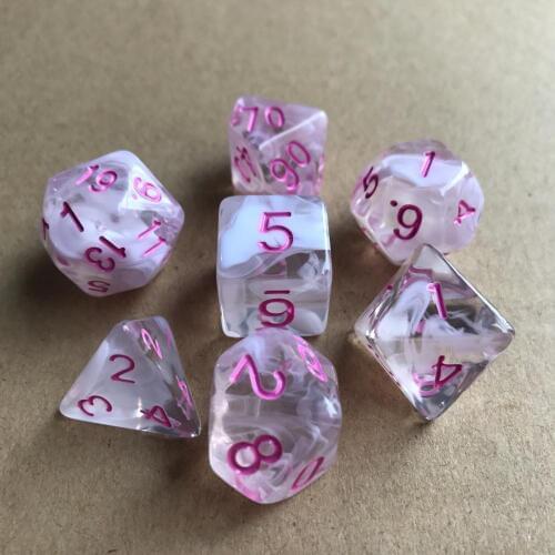New Dnd dice set dobbelstenen dados rpg dice dadi dados rol playing cubes dado polyhedral dice 7pcs/Set