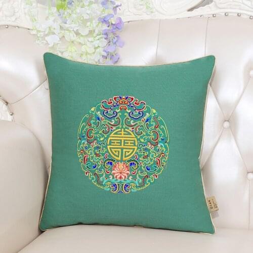 New Chinese linen embroidery cushion cushion cover