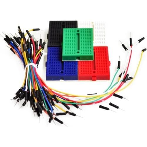 Wholesale (5pcs breadboard+1 set jump wire)/lot 170 tie piont splicing Mini Solderless Test Breadboard and 65pcs jump wires