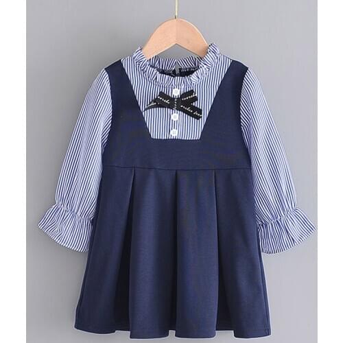 2021 New Spring Autumn Girls Casual Dress Print Soft Kids Party Princess Flowers Dress Outfits Costumes Girl Dresses Clothing