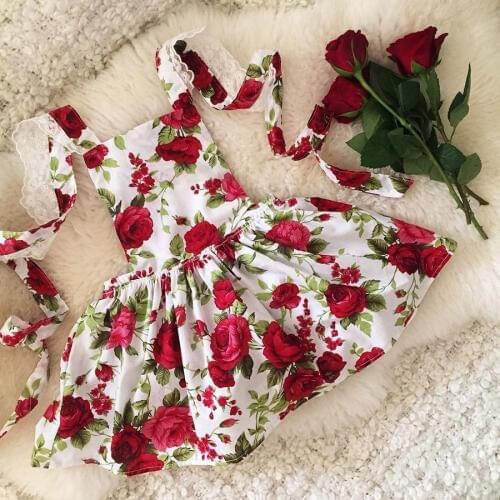 Pudcoco Girl Dress 1Y-6Y USA Floral Toddler Kids Girls Lace Flower Dress Summer Sundress Party Dresses