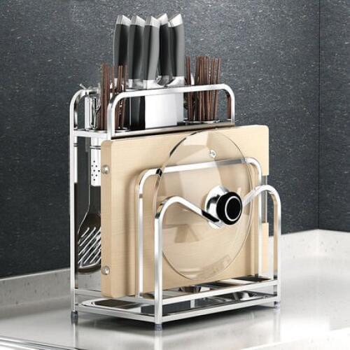 Stainless Steel Knife Rack Cutting Board Rack Tool Storage Shelf Kitchen Knife Kitchen Supplies Rack