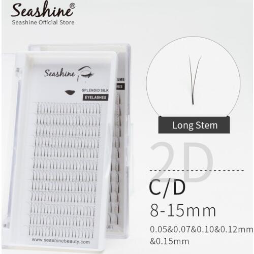 Seashine 12Rows/Lot 2D Volume Lash Fans Top Quality Premade Fans Semi Permanent Individual Eyelash Extensions Free Shipping