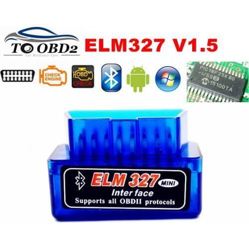 High Quality PIC18F25K80 Super MINI V1.5 Bluetooth ELM327 OBD Code Reader Diagnostic Scanner ELM 327 1.5 Hardware Multi-Language