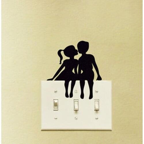 Kissing Couple Fashion Light Switch Girl Room Home Decoration Sticker 5WS0046