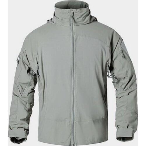Outdoor Tactical Hooded Soft shell Stormsuit Thin Style Ventilation L5A PCU Long Sleeve Jacket Field Coat