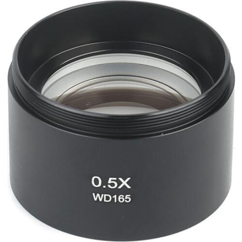 WD165 0.5X industrial Stereo Microscope Auxiliary Objective Lens Barlow Lens with 1-7/8" (M48mm) Mounting Thread
