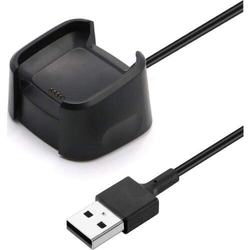 Replacement For Fitbit Versa Charger, Charging Cable Cradle Dock for Fitbit Versa Smart Watch (Black)