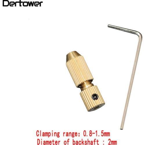 2.0mm Brass Electric Motor Shaft Clamp Fixture Chuck Mini Small For 0.8mm-1.5mm Drill Micro Drill Bit Clamp Fixture Chuck