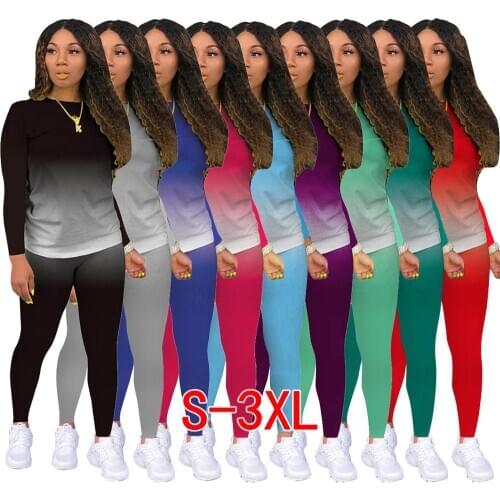 Adogirl Changing Color Women Casual Two Piece Set