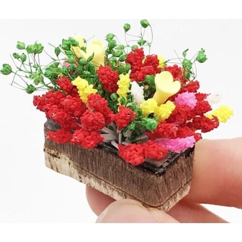 1/12 Dollhouse Artificial Flower Miniature Simulation Mini Exquisite Green Plant Ornament Kid Toys DIY Doll House Accessories
