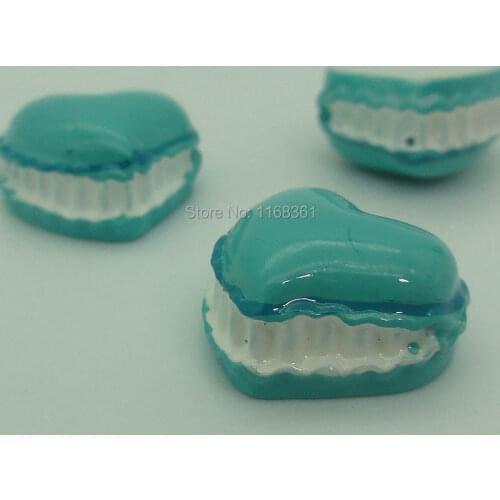 1pcs/lot resin flat back blue color heart shape ice cake 16mm Scrapbook Embellishment DIY Phone Decoration B016-1