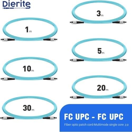 1Pcs 30m FC UPC TO FC UPC OM3-150 Fiber Patch Cable Simplex Jumper One Core Patch Cord Multimode Simplex 2.0mm Fast Transmission