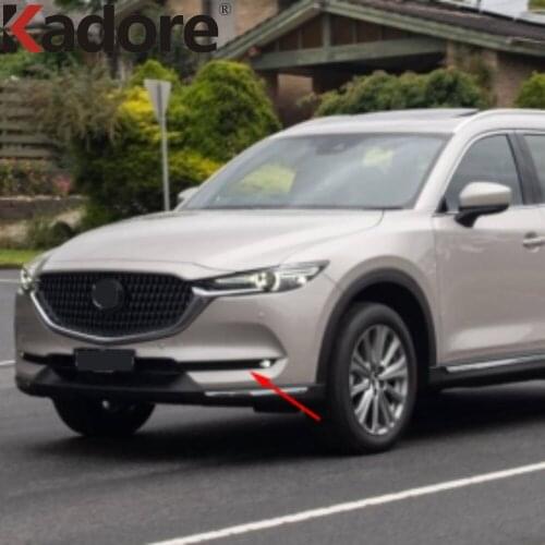 For Mazda CX8 CX-8 2017 2018 2019 2020 2021 Chrome Front Foglight Cover Trim Fog Light Lamp Frame Car Styling Accessories 2pcs