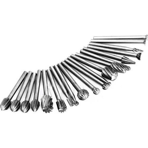 20pcs New HSS Rotary Files Burrs Set Milling Cutter Woodworking Engraving Tool