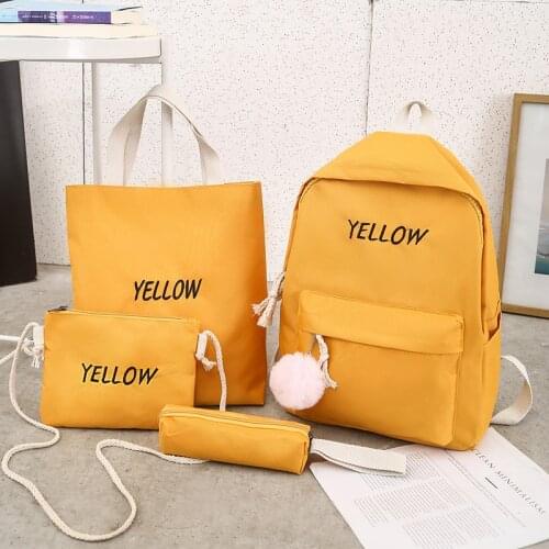 4 set School Bags for Teenage Girls Kids Children Student Backpack Travel Teen Shoulder Bag Child Schoolbag New Women backpack