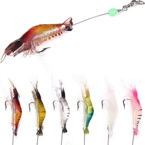 8cm Luminous Plastic Simulation Soft Shrimp Fake Lure Faux Bait Fishing Tackle Soft Shrimp Fake Lure Faux Bait Fishing Tackle