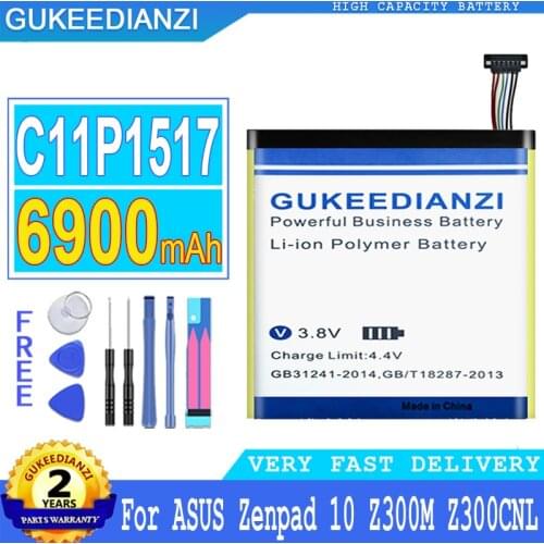 6900mAh GUKEEDIANZI Battery C11P1517 for ASUS ZENPAD 10 Z300M Z300CNL 6B P00C ZENPAD10 Big Power Bateria