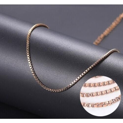 Thin Box Chain Necklaces For Men Women 1.5MM Stainless Steel Chains DIY Jewelry Minimalist Necklace Fashion Jewelry C027