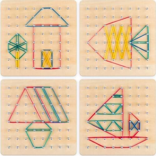 Toe Nail Geoboard With Cards Math Learning Education Kids Toy Useful Rubber Band To Make Different Shape Nail Board Puzzle Game