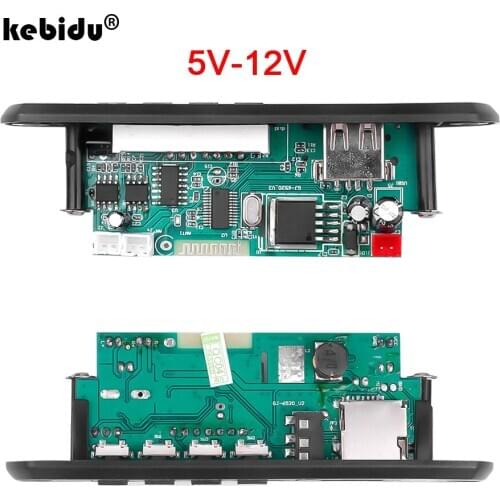 Kebidu Wireless Bluetooth 5.0 12V Car MP3 WMA Decoder Board 3.75V 5V Audio Module USB AUX TF FM Radio Module 2*3W Amplifier