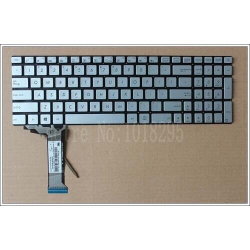 New for ASUS N751 N751J N751JK N751JX backlit Laptop keyboard US layout Silver