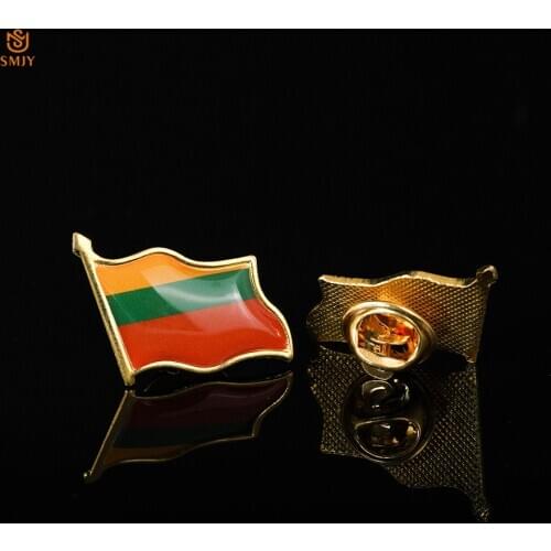 Lithuanian Collectible Lapel Tie Metal Souvenir Badge European Flag Brooch Pin Jewelry Gift