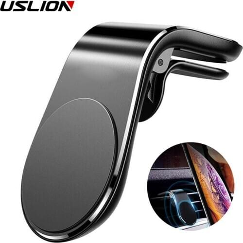 USLION Magnetic Car Phone Holder Stand in Car For iPhone 11 Samsung S10 S9 Air Vent Clip Mount Magnet GPS Mobile Phone Holders