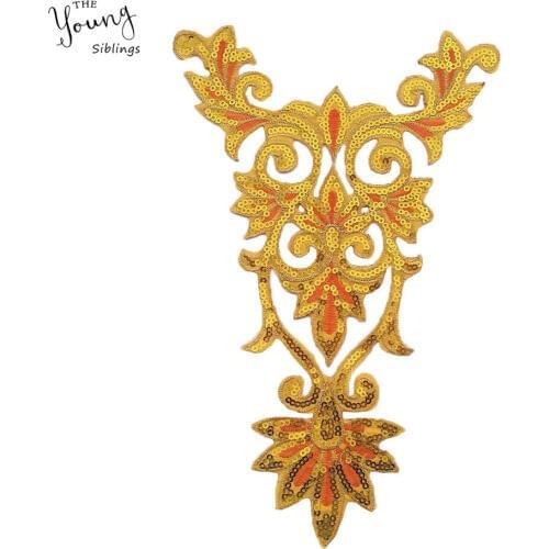 Fashion Sequin Clothing Applique Iron on patch Embroidery DIY Applique Clothing Decoration Accessories Sewing Badges Sticker