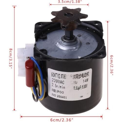220V AC Eggs Turner Motor Incubator Engine Reversible Geared Components 2.5r/min P0RE