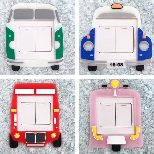 Cartoon Luminous Switch Panel Stickers Wall DIY Decoration Fluorescent Glow In The Dark Kid Room Switch Protective Cover