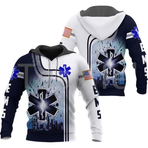 Tessffel Newest Emergency Medical Technician EMT EMS Paramedic Nurse NewFashion 3DPrinted Tracksuit Autumn Hoodies Men/Women C-3