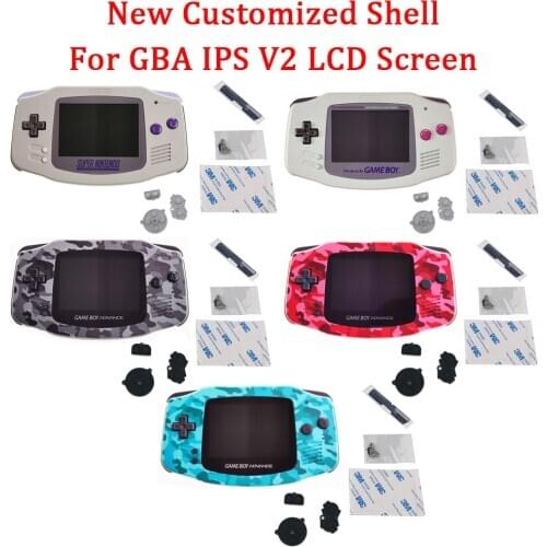 New SNES Shell for GBA IPS V2 LCD Screen Pre cut Original Shell for GAMEBOY ADVANCE shell housing with glass lens and buttons