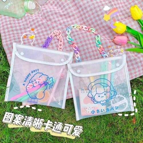 Transparent Cosmetic Bag PVC Storage Bag Student Stationery Case Girl Makeup Pouch Organizer Travel Toiletry Bag