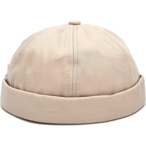 Adjustable Brimless Landlord Hat Womens Docker Sailor Biker Cap Casual Skull Loop Beanie Hat Solid Hat Summer Hats 4Colors