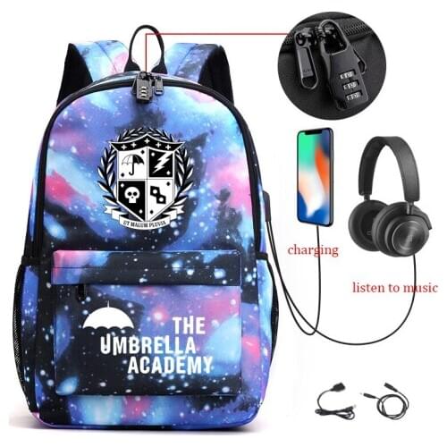 The Umbrella Academy Anti theft USB Bagpack UT Teenagers Laptop Backpack For Men Women School Bag Female Male Travel Mochilas