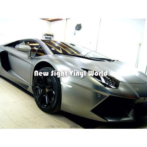 High Quality Matte Metallic Silver Vinyl Matte Metal Silver Film Roll Air Free For Vehicle Wraps
