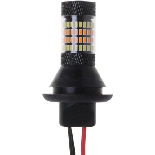 X7AE 2pc T20 7440 96-LED 3014 50W Dual-Color Switchback LED DRL Turn Signal Light Kit