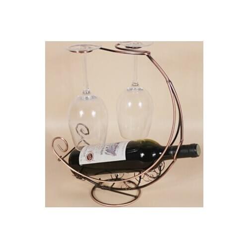 1PC Fashion Iron wine rack Corsair hanging cup wine holder creative arts and crafts ornaments electroplating KI 2081