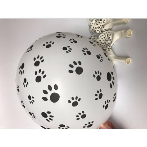 10pcs Dog Footprints White Latex Balloons Birthday Party Decor Animal Theme Inflatable Baby Gift Classic Toy Balloon