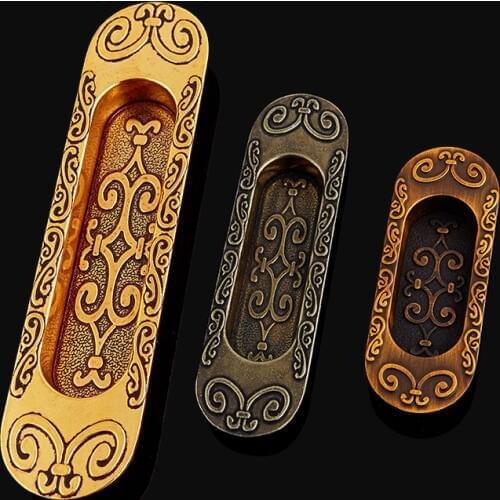 HOT 10PCS Recessed Cabinet Handles Hidden Sliding Door Handles Cupboard Wardrobe Drawer Cabinet Pulls Handles Furniture Hardware